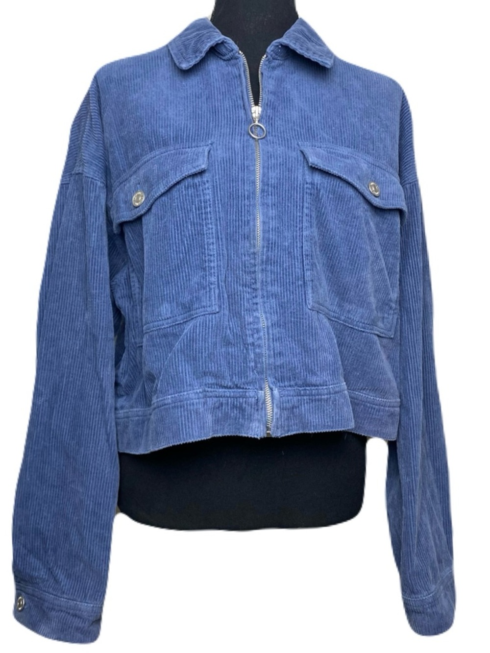 Forever‎ 21 Periwinkle Blue Corduroy Crop Jacket Women’s Large